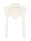 Jacquemus Triangular Alpaca And Wool Scarf With Elongated Extensions In White