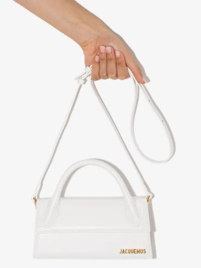 Jacquemus White Le Chiquito Long Leather Top Handle Bag