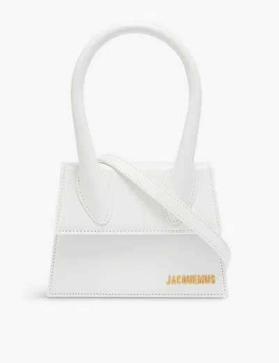 Jacquemus White Le Chiquito Medium Leather Top Handle Bag