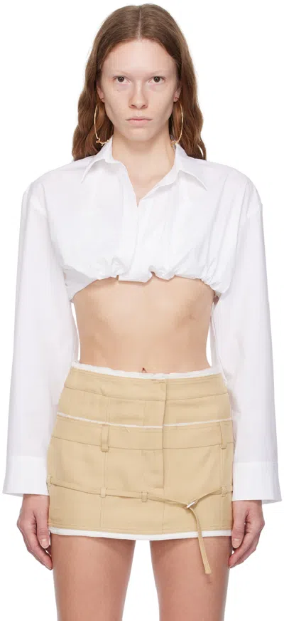 Jacquemus Bahia Courte Cropped Shirt In White