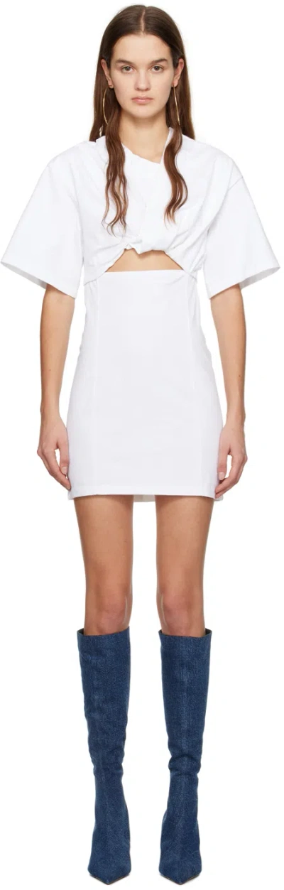 Jacquemus Bahia Twist-front Cutout Cotton Mini Dress In White