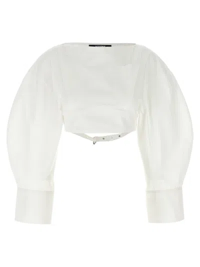JACQUEMUS WHITE LE HAUT CASACO BLOUSE