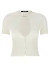 Jacquemus Le Haut Pralu Cut-out Short Sleeves Cardigan In White