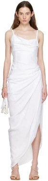 Jacquemus White Le Papier 'la Robe Saudade' Maxi Dress In White