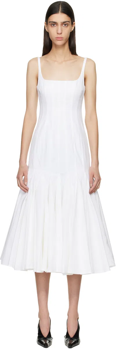 JACQUEMUS WHITE LE PAYSAN 'THE AGAVE' MIDI DRESS