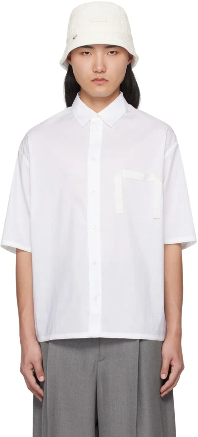 Jacquemus White Le Raphia 'la Chemise Cabri' Shirt In 100 White