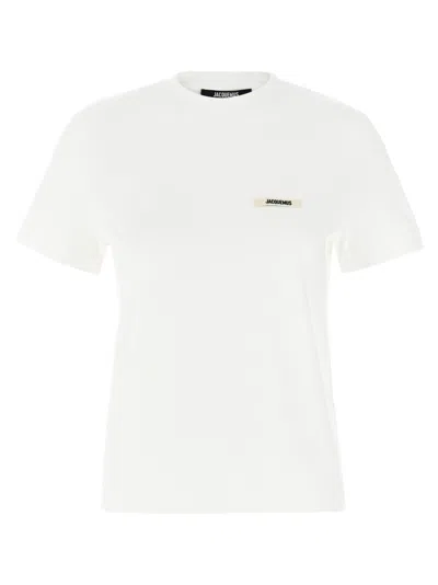 Jacquemus White Le T-shirt Gros-grain Mc T-shirt