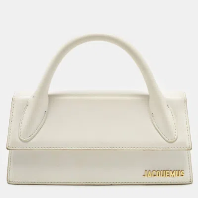 Pre-owned Jacquemus White Leather Le Chiquito Long Top Handle Bag