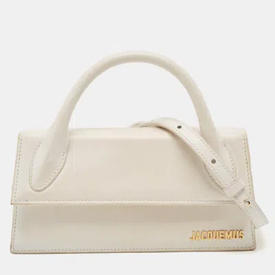 Pre-owned Jacquemus White Leather Long Le Chiquito Top Handle Bag