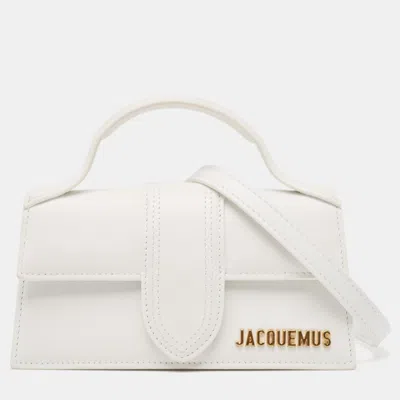 Pre-owned Jacquemus White Leather Mini Le Bambino Top Handle Bag