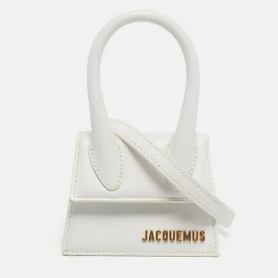 Pre-owned Jacquemus White Leather Mini Le Chiquito Top Handle Bag