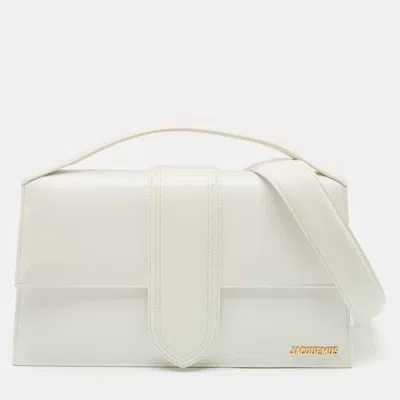 Pre-owned Jacquemus White Leather The Bambinou Top Handle Bag