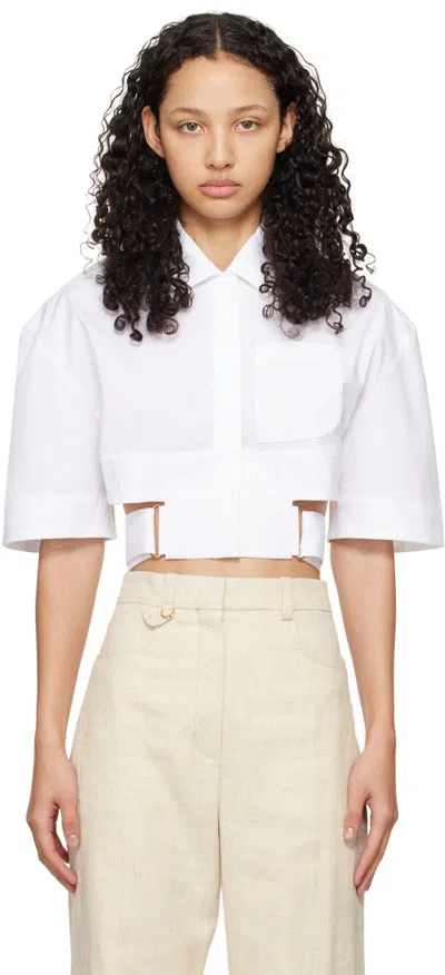 Jacquemus White Les Classiques 'la Chemise Courte Bari' Shirt In 100 White
