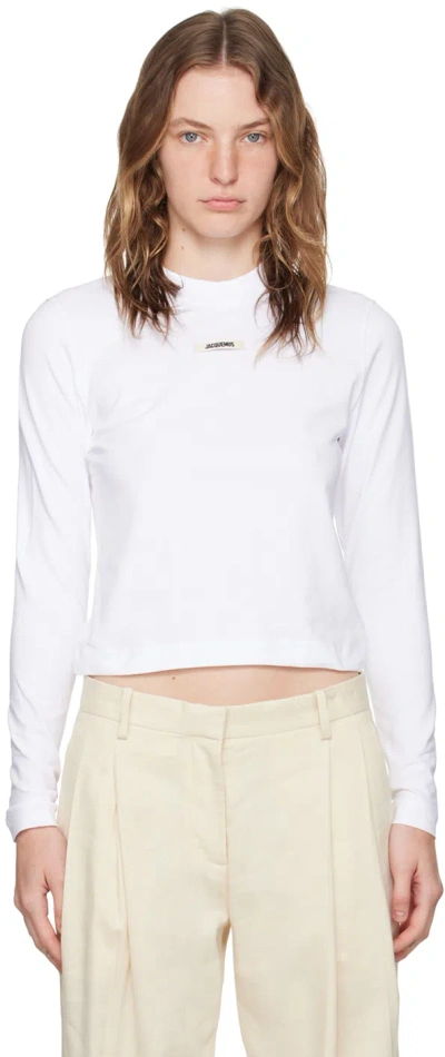 Jacquemus The Gros Grain Long-sleeved T-shirt In White