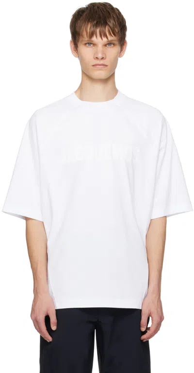 JACQUEMUS WHITE LES CLASSIQUES 'LE T-SHIRT TYPO' T-SHIRT