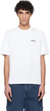 Jacquemus Le T-shirt Gros Grain White T-shirt With Logo Patch On The Front In Cotton Man In White