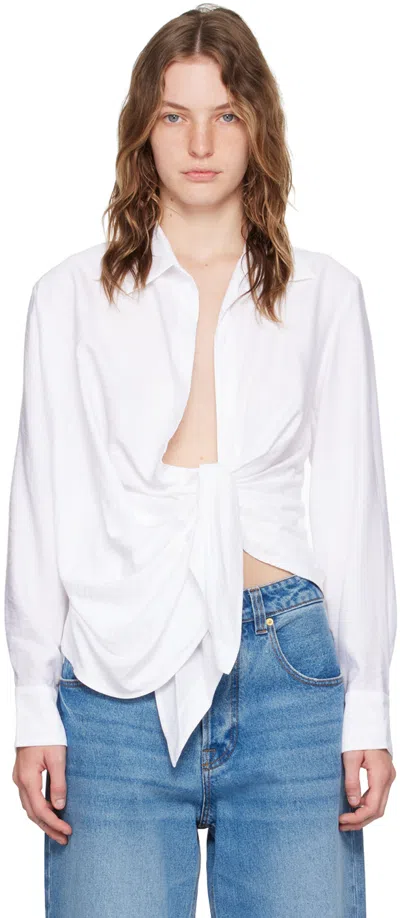 Jacquemus Les Sculptures Relaxed Bahia Shirt With Bow In White