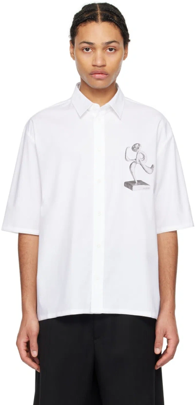 Jacquemus White Les Sculptures 'la Chemise Cabri' Shirt In Black/white