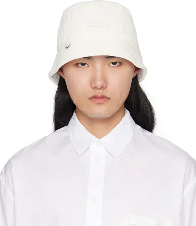 Jacquemus White Les Sculptures 'le Bob Belo' Bucket Hat In 100 White