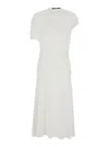 Jacquemus White Long Dress With Round Neck And Maxi Cut-out On The Rear