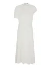 Jacquemus White Long Dress With Round Neck And Maxi Cut-out On The Rear