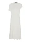 Jacquemus White Long Dress With Round Neck And Maxi Cut-out On The Rear In White