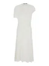 Jacquemus White Long Dress With Round Neck And Maxi Cut-out On The Rear In White