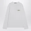 Jacquemus Le Tshirt Gros Grain Cotton Ls  T-shirt In White