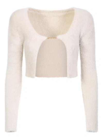 Jacquemus White Mesh Neve Pullover In White