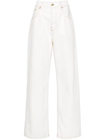 Jacquemus White Organic Cotton High-rise Wide Leg Jeans