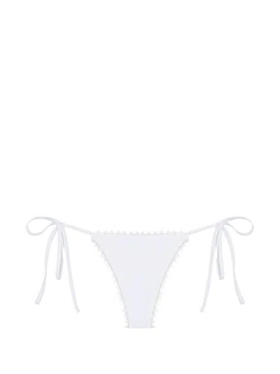 Jacquemus White Picot Bikini Briefs With Adjustable Ties  In Neutral
