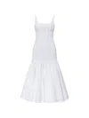 Jacquemus Agave Flared Midi Dress With Square Neckline In White