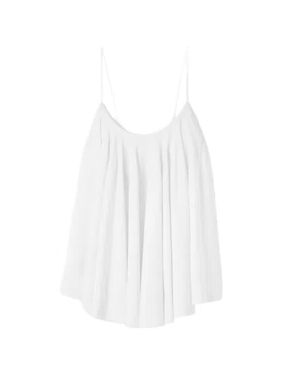 Jacquemus White Pleated Open Back Flowy Top In Multi