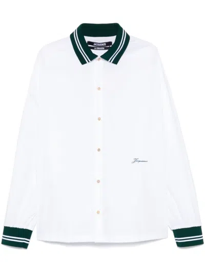 JACQUEMUS WHITE PRINTED LOGO SHIRT