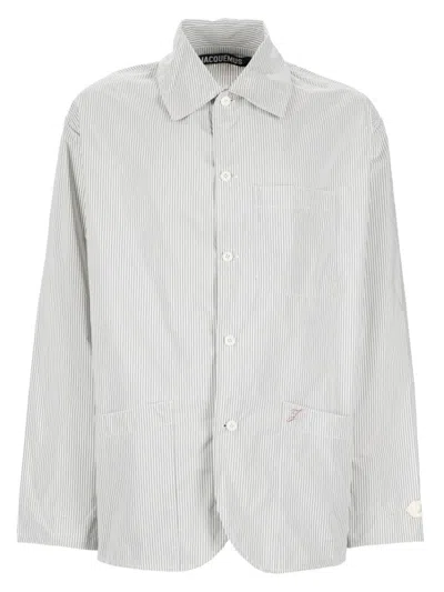 Jacquemus White Relaxed Stripes Overshirt