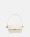Jacquemus Le Rond Carre Leather Shoulder Bag In White