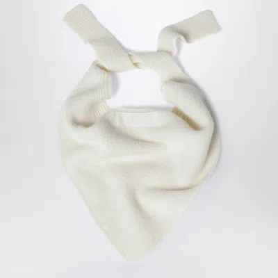 JACQUEMUS JACQUEMUS WHITE SCARF WITH GROSGRAIN LOGO