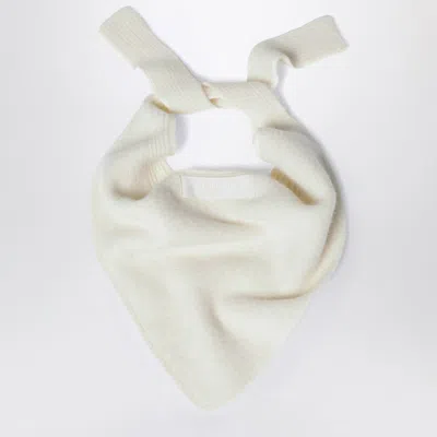 Jacquemus White Scarf With Grosgrain Logo In Neutral