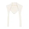 Jacquemus Triangular Alpaca And Wool Scarf With Elongated Extensions In White