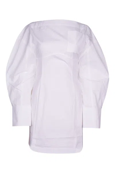 JACQUEMUS WHITE SHORT CHEMISE DRESS