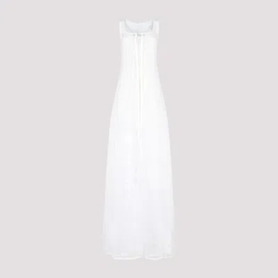 JACQUEMUS WHITE SLEEVELESS DENTELLE DRESS