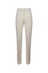 Jacquemus Front Pleated Straight Leg Trousers In White