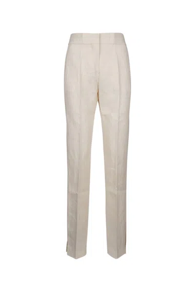 Jacquemus White Slim Fit Pant In Beige