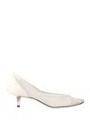 Jacquemus Tourni Bow-detailed Leather-trimmed Mesh Pumps In White