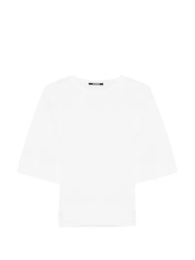 Jacquemus White Solid Crew Neck Sweater
