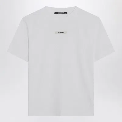 JACQUEMUS JACQUEMUS  WHITE T-SHIRT WITH LOGO PATCH