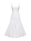 Jacquemus Agave Flared Midi Dress With Square Neckline In White