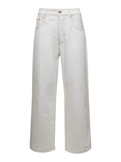 Jacquemus White The De Nmes Organic-cotton Jeans In Off White Tabac 11c