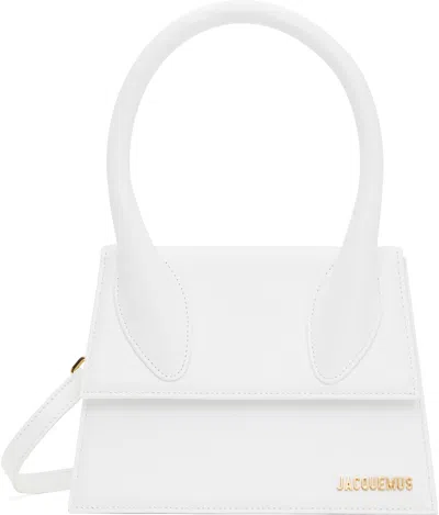 Jacquemus The Medium Chiquito Handbag Light Greige In White