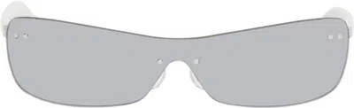 Jacquemus White 'the Mirada' Sunglasses In White/ Silver / Silv